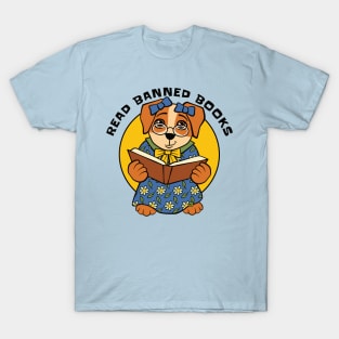 Read Banned Books Dog T-Shirt